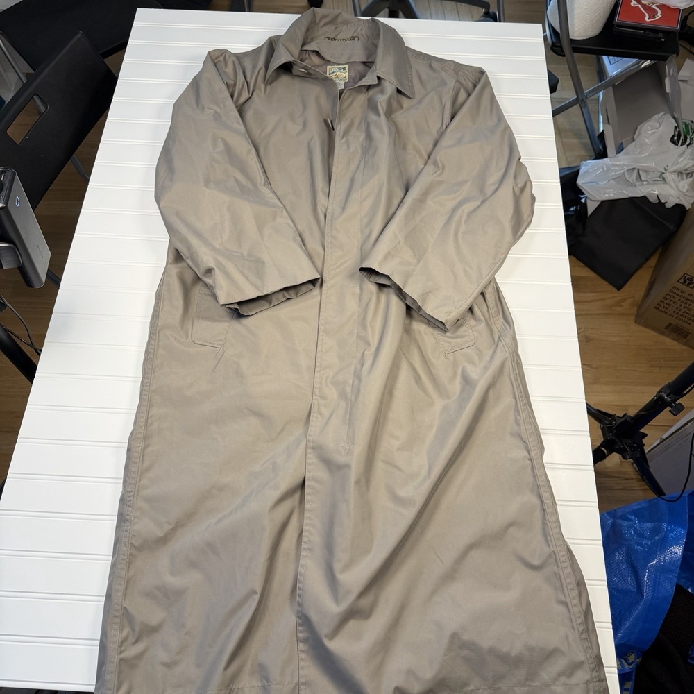 TravelSmith Trench Coat Men's‎ Medium Tan Vintage EUC - Picture 3 of 7